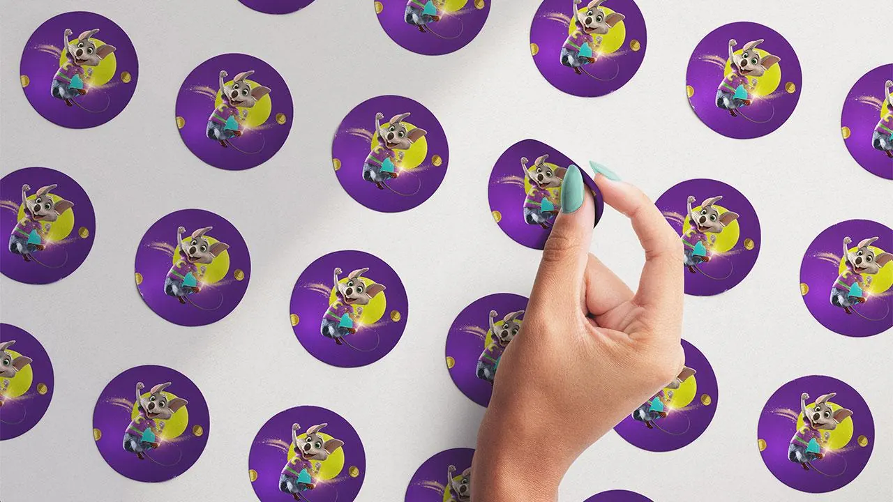 Stickers de merchandising de Chuck E. Cheese