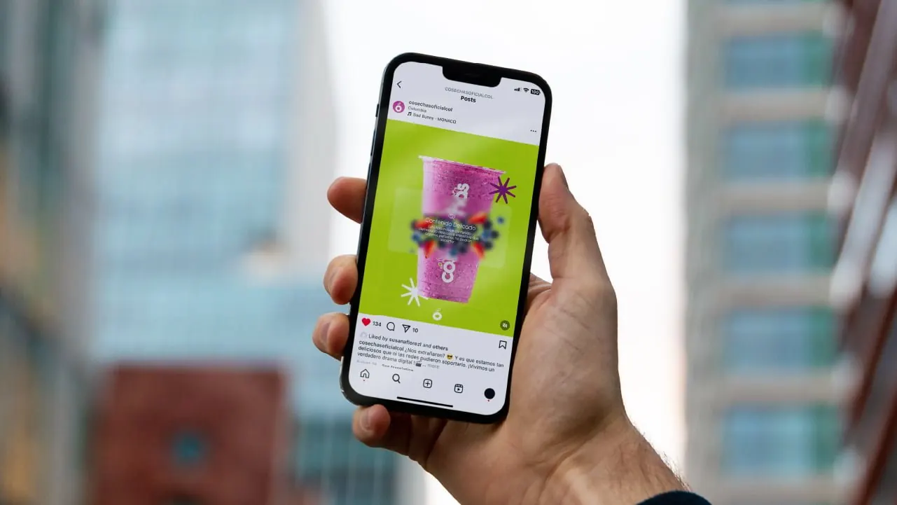 Contenido de Cosechas para redes en un celular